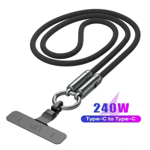 Crossbody popruh na mobil USB-C - Černý / RACE THE STREETS