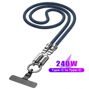 Crossbody popruh na mobil USB-C - Modro/Černý