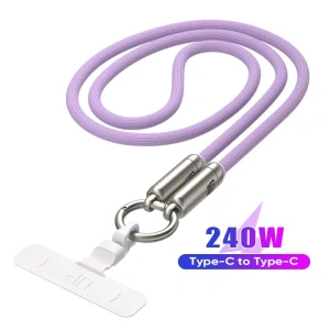 Crossbody popruh na mobil USB-C - Růžový